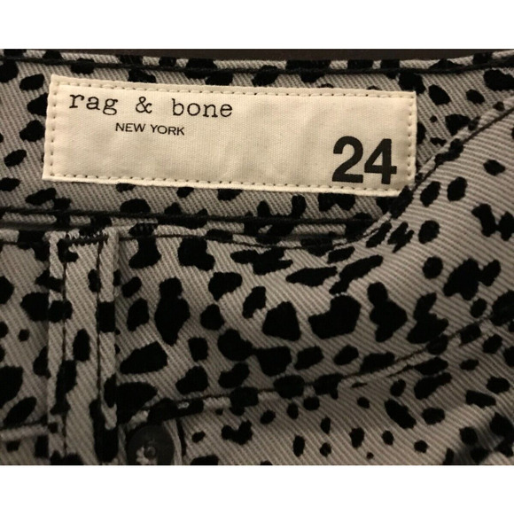Rag & Bone Hana High-Rise Slim Fit Cropped Boot Gray Cheetah Jeans - 24 - NWT - Picture 5 of 16